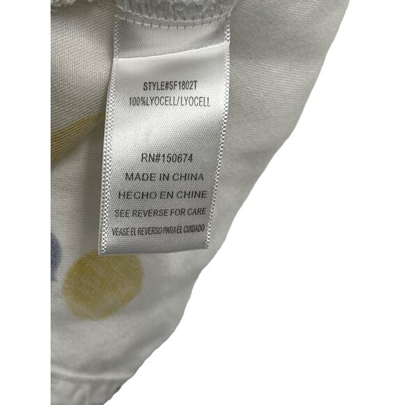 Billy T Lemon Print Shirt Button Down Roll Tab Sleeves High Low Hem Size Small - Picture 12 of 13